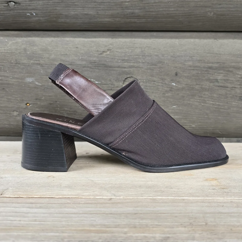 Nine West Tisha 90s Minimalist Revival Slingback Mule Block Heels 7.5M